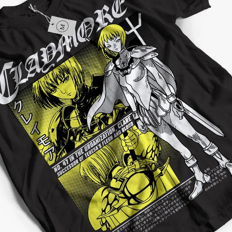 Unisex Claymore Anime T-Shirt, Clare, Miria Manga Waifu Shirt G79 Exclusive Anime,comfortable,high quality,gift Shirt All Size