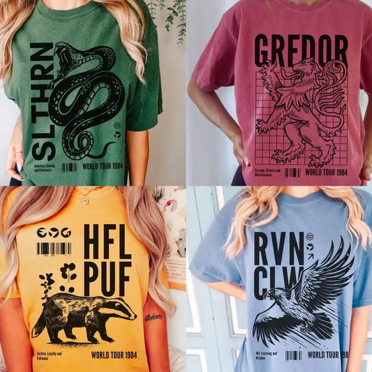 Unisex Comfort Colors House Crest T-Shirt - World Tour 1984 HP Inspired TEE, HP fans shirt, Bookish, Booktok