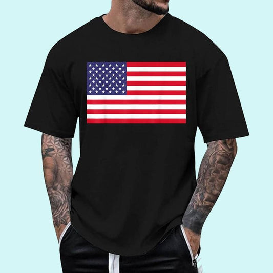 [Unisex Cotton Shirt] American Flag T-Shirt