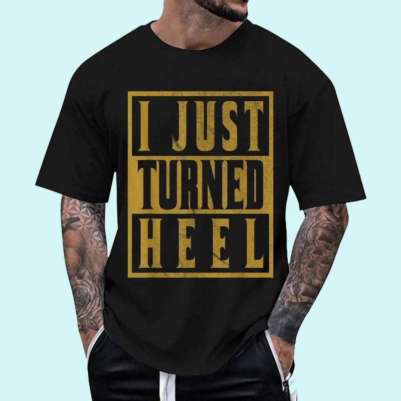 [Unisex Cotton Shirt] I Just Turned Heel - Pro Wrestling Retro Distressed T-Shirt