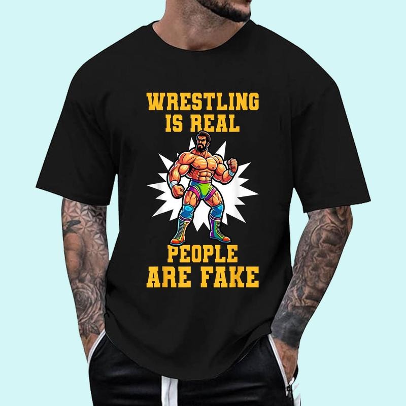 [Unisex Cotton Shirt] Pro Wrestling Champ Vintage Retro Distressed Wrestler Design T-Shirt