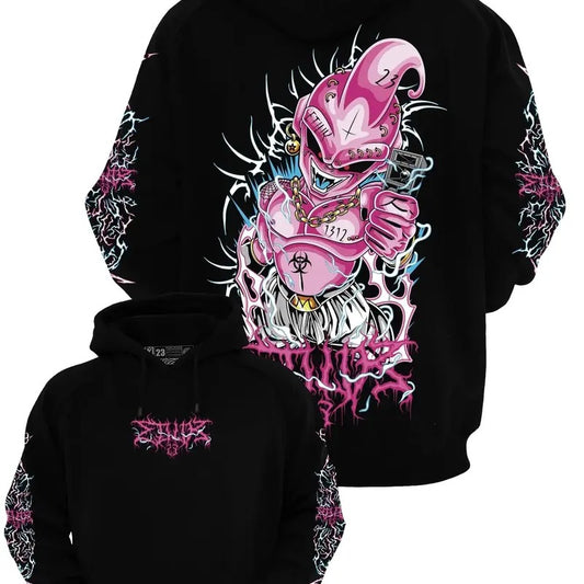 Unisex Dragon Ball Anime Majin Buu Printed Hoodie, Anime Printed Hoodie, Anime Manga Hoodie, DB Gift For Fans, Anime Fans Gift, Gift For Him