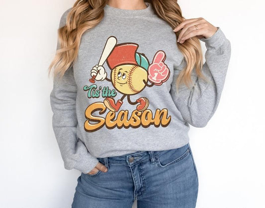 Unisex Softball Tis The Season Sweatshirt, Retro Softball Mom Shirt, Vintage Softball Sweatshirt, Softball Lover Shirt, Softball Sweatshirt, Gifts For Softball Lovers, Softball Gifts, Game Day Sweater, Gifts For Birthday Fit Womenswear