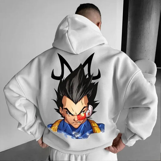 Unisex Vegeta Graphic Print Double Sided Hoodie, Casual Dragon Ball Hoodie, Manga Hoodie For Men, Best Anime Hoodie, Gift For Anime Lovers, Anime Printed Shirt, DB Gift For Fans, Gift For Him, Gift For Her Tops