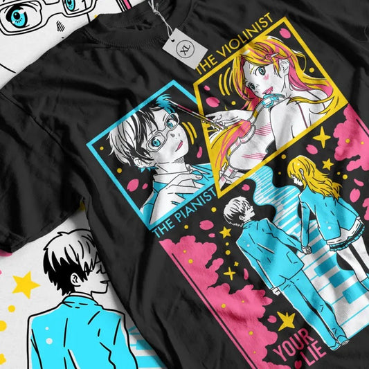 Unisex Your Lie in April Anime T-Shirt, Kaori Miyazono Graphic Tee Shirt Anime Lovers Shirt, Graphic Anime Tee