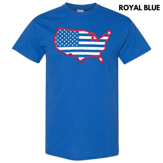 United States Red Puff Gildan Short Sleeve T-Shirt
