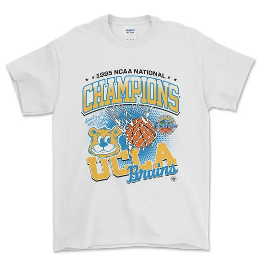 University of California Los Angeles National Champs 1995 NCAA T-Shirt, graphic vintage sports tees for men