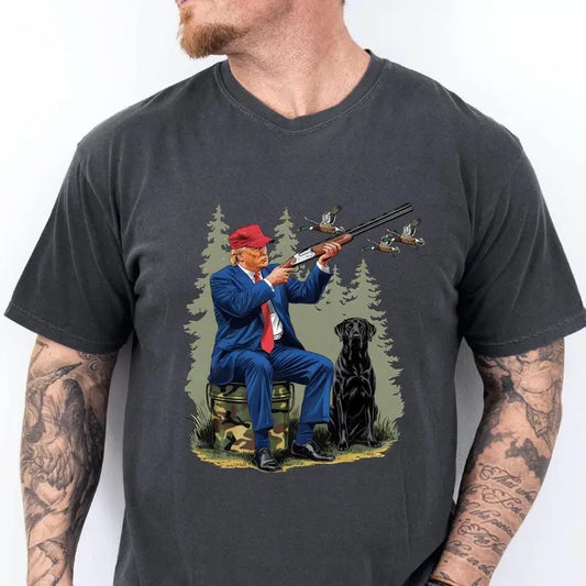 [Up To 5XL] Hunting Trump Shirt - Trump 2024 Shirt - Trump Funny Hunting Shirt - Hunting Men Christmas Gift - Fishing Lover Gift Shirt