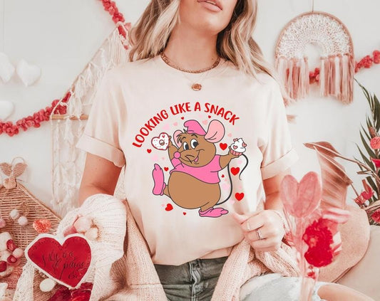 [Up To 5XL] Looking Like A Snack Gus Gus Shirt Cinderella Gus Gus Love Tee lands Valentine Trip Sweatshirt Valentine's Day Shirt