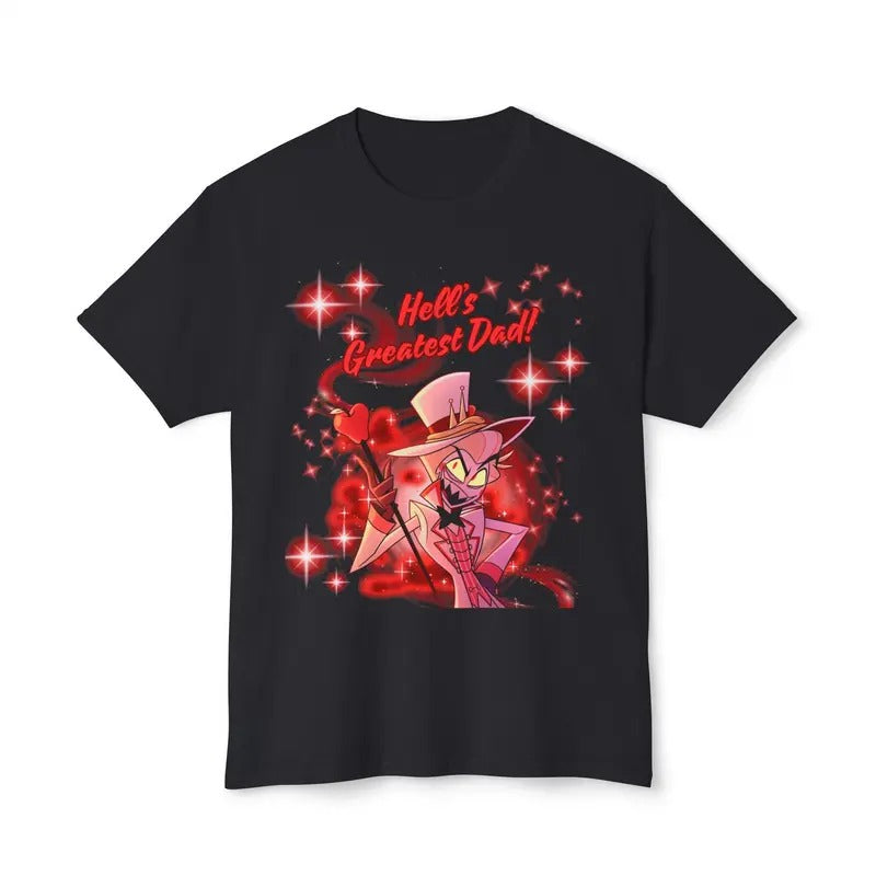 [Up To 5XL] Lucifer's Greatest Dad T-shirt - Hazbin Hotel Unisex Animated Series Shirt Hazbin Hotel Character