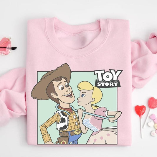 [Up To 5XL] Toy Story Woody And Bo Peep Shirt Toy Story Valentines Day Shirt Magic Kingdom Romantic Shirt Sheriff Woody Shirt Bo Peep Tee