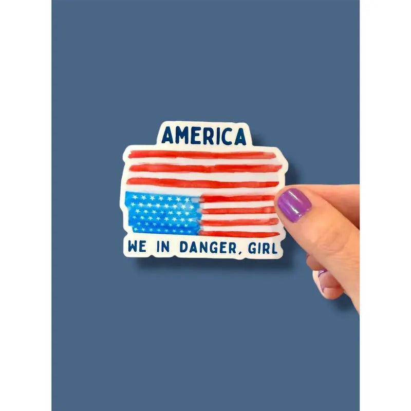 Upside Down American Flag Vinyl Sticker | America in Distress | Political Sticker | 90s Pop Culture Quote | Trending | Liberal Democrat Gift