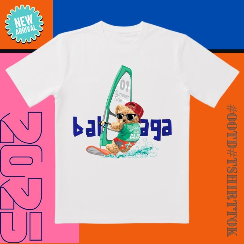 Summer Wave Champion! Teddy Bear Sailor Tee |   3D Cut & UV-Protective |   Beach Vacay/Urban Chic Must-Have