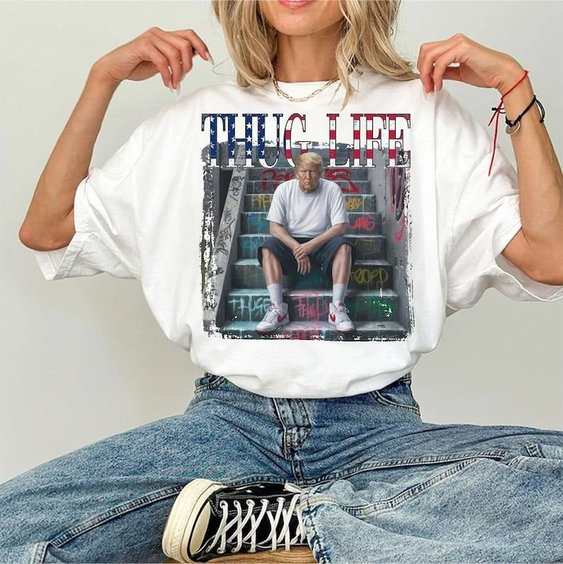 V1ral Thug Life President Design | Preppy Edgy, Unisex Shirt, Amer1ca Shirt