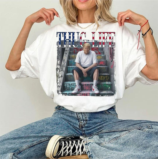 V1ral Thug Life President Design | Preppy Edgy, Unisex Shirt, Amer1ca Shirt