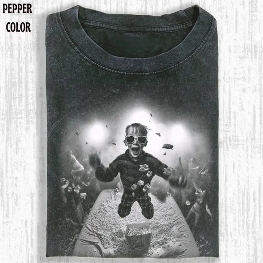 VINTAGE HOME ALONE T-SHIRTS, Funny Graphic Tees, Vintage Men's Top - Cotton, Polyester