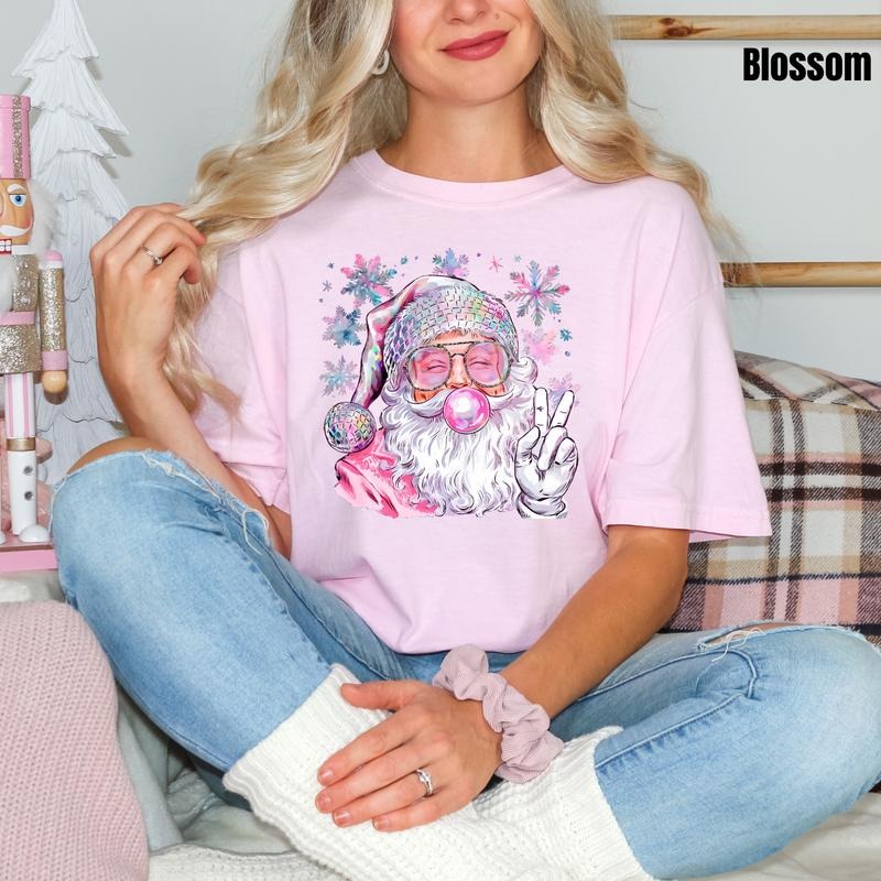 VSCO Girly Santa Comfort Colors T-Shirt 'NLB'