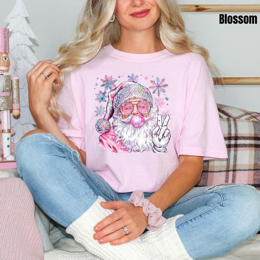 VSCO Girly Santa Comfort Colors T-Shirt 'NLB'
