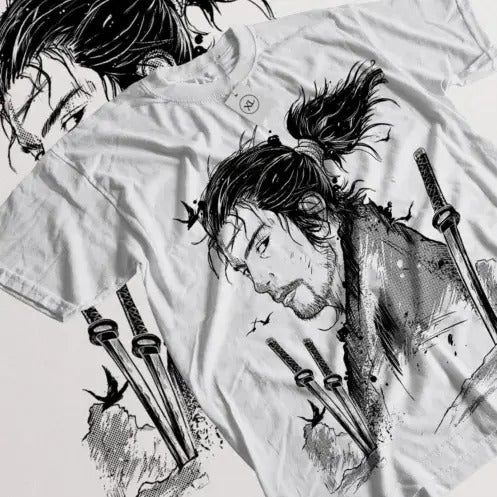 Vagabond T-shirt Musashi Miyamoto Matahachi Honiden Anime Manga Shirt All Size