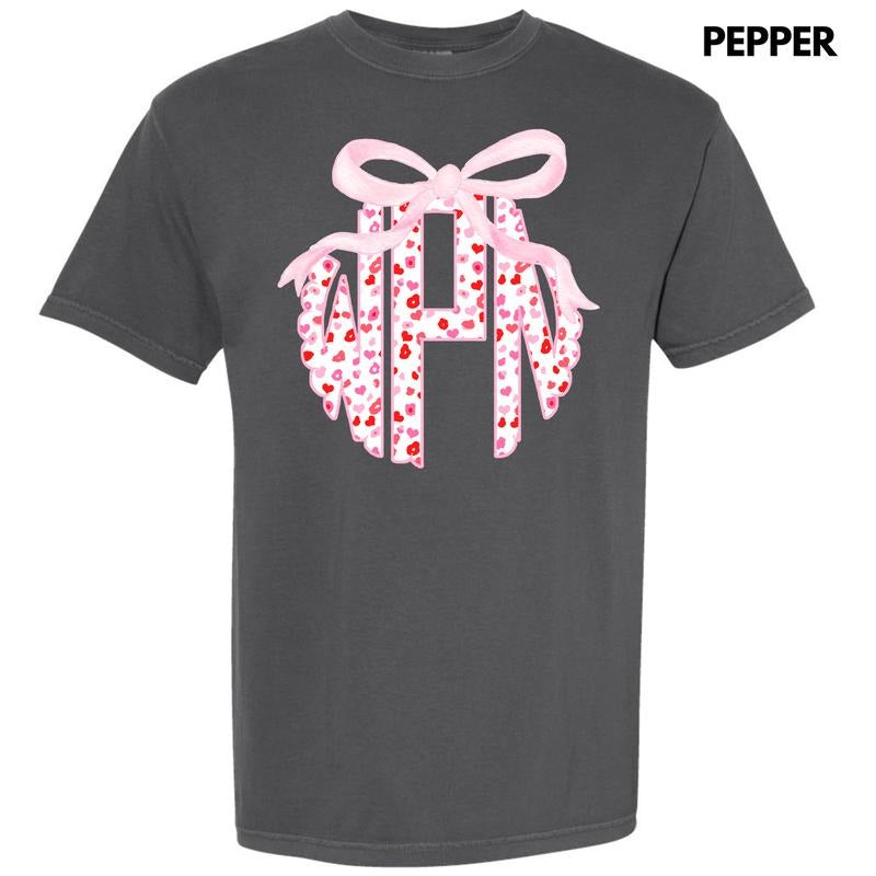 Valentine Cheetah Monogram Comfort Colors T-Shirt 'NLB'