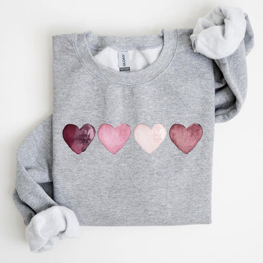 Valentine Hearts, Retro, Sweatshirt, Valentine's Day, Crew Neck, Women's, Crewneck, Valentine's Day, Love, Heart, Cupid