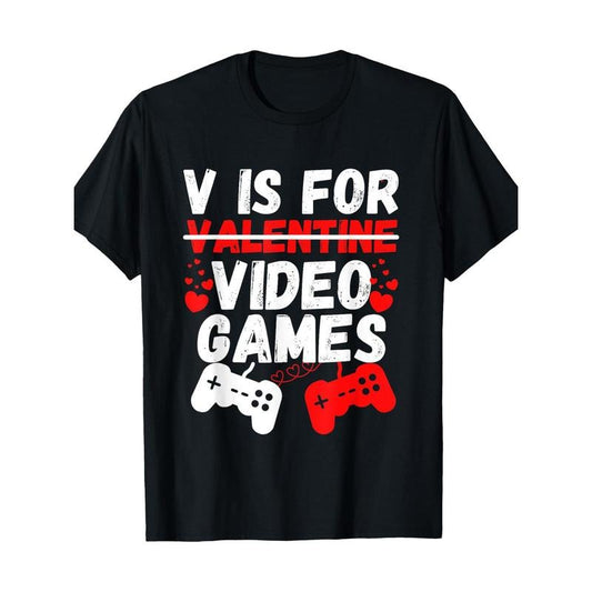 Valentine's Day 2024: Men's Gamer-Themed Cotton T-Shirt - Casual, Breathable & Comfort Fit with Geometric Design made in usa