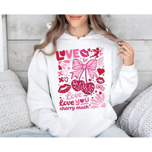 Valentine's Day Heart Coquette Bow Shirt, Retro Valentine Sweatshirt, Valentine's Day Bow Hoodie, Valentine Love, Unisex Sweater Pullover Tee