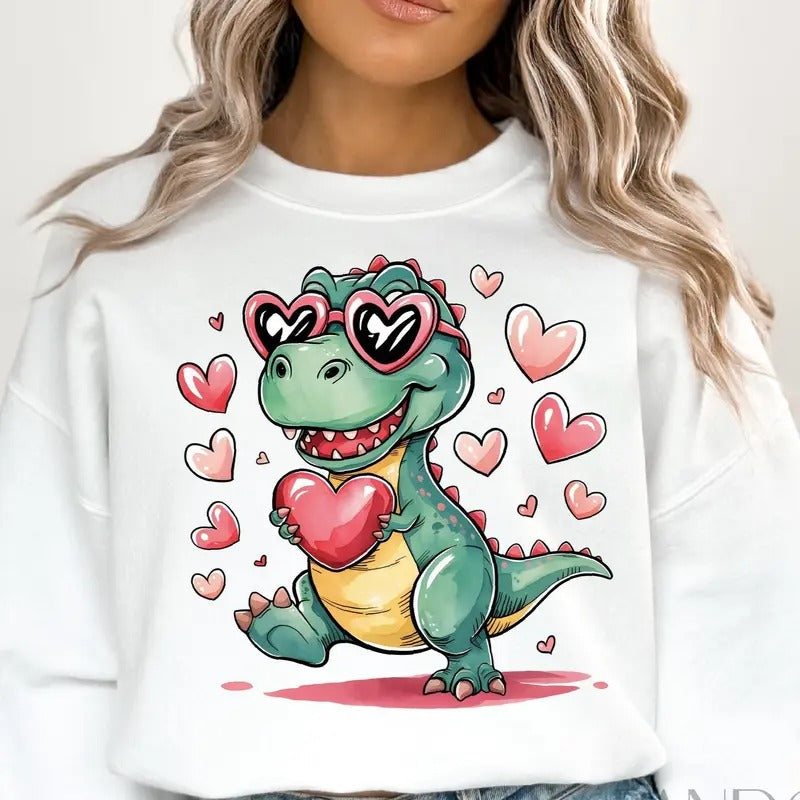 Valentine's Day T-Rex Shirt, Dino Love Png, T-Rex Valentine Png, Valentine Dino Png, Dinosaur Love Png, Sweet T-Rex Png, Romantic Dinosaur Png