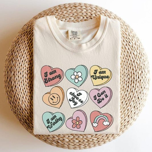 Valentine's Sweet Hearts, Candy, Comfort Colors Tshirt, Valentine's Day, Valentine's Day Comfort Colors Tshirt, Women's Graphic Tee, Love, Heart, Cupid