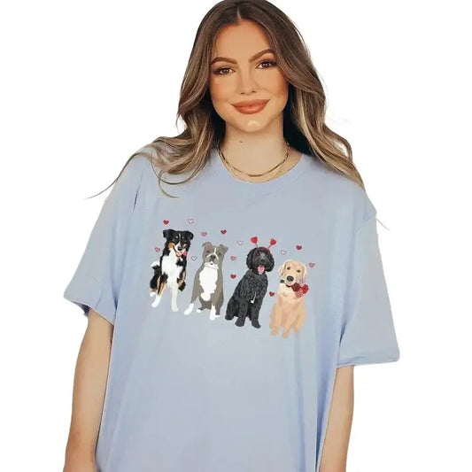 Valentines Day Dogs Shirt, Dog Mom Shirt, Cute Valentines Day, Dog Lover Gift, Funny Dog Shirt, Valentines T-Shirt, Gifts For Friend, Unisex Short Sleeve Tee Shirt, Gifts For Valentines Day Fit Top Womenswear Comfortable