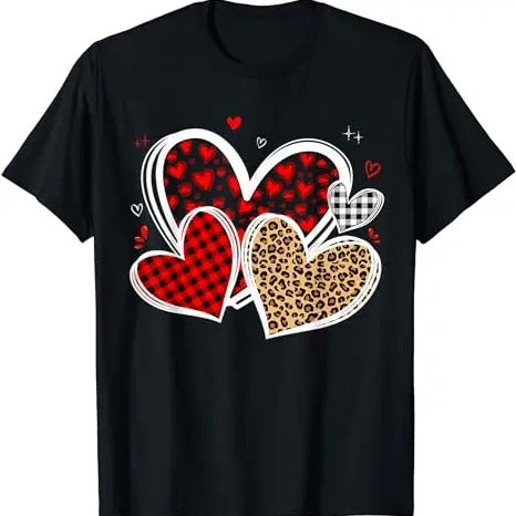 Valentines Day Shirts Hearts Love Leopard Red Plaid, Valentines shirt, Heart Sweatshirt, Funny Valentines Tee, Hodie and Sweater, T-Shirt