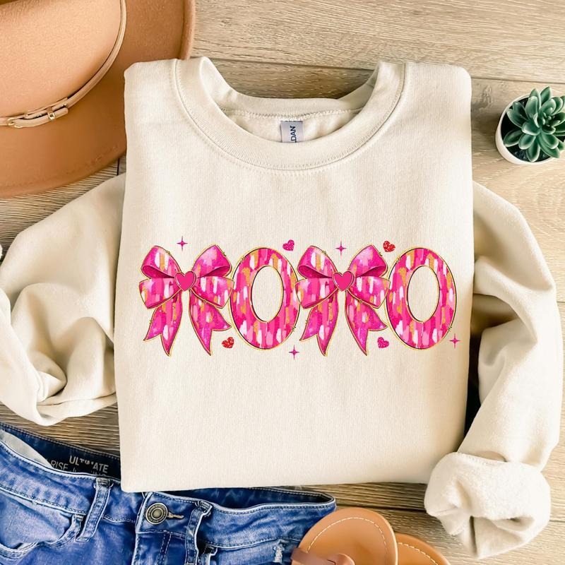 Valentines Day Sweatshirt, Pink Valentine Coquette Sweatshirt, XoXo Sweatshirt, Brushstroke, Retro Valentine Sweatshirt, Valentines Mama Sweatshirt, Glitter, Girls Valentine