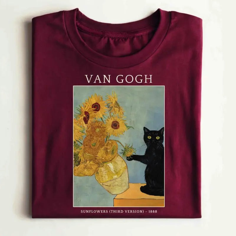 Van Gogh Sunflowers Unisex Vintage Graphic Shirt, Mom Life Tshirt, Trendy Mom Apparel