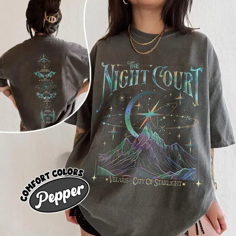 Velaris The Night Court Acotar 2 Sided Comfort Colors Shirt, Velaris The Night Court Shirt, Court Of Dreams, Inner Circle Acotar Tee