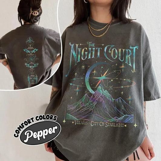 Velaris The Night Court Acotar 2 Sided Comfort Colors Shirt, Velaris The Night Court Shirt, Court Of Dreams, Inner Circle Acotar Tee