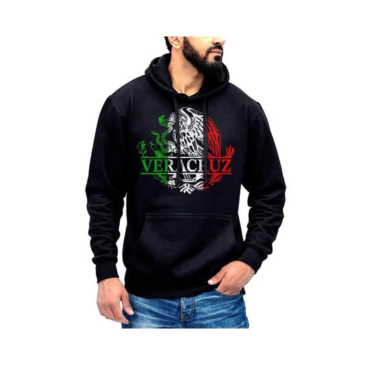 Veracruz Mexico Eagle Emblem Hoodie Sweatshirt Cotton Fabric