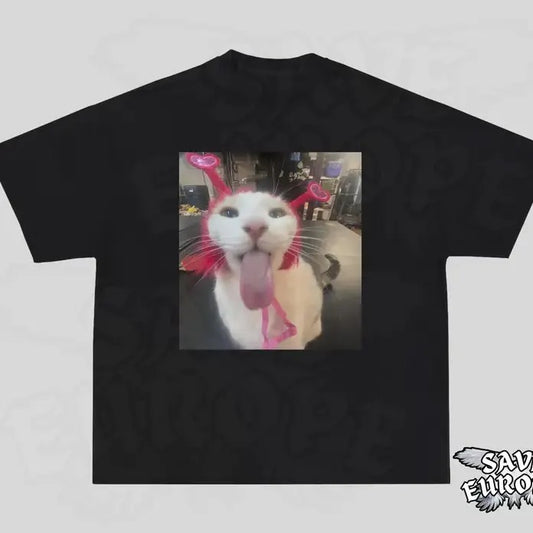 Very Freaky Cat T-Shirt, Funny Cat Licking Shirt, Cat Meme Shirt, Silly Kitty Tee Classic Cotton