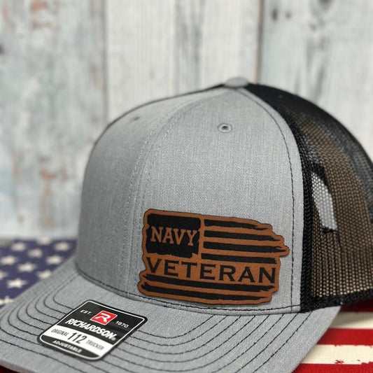 Veteran, leatherette patch hat, American, Richardson112, Army, Navy, USMC, USAF, Coast Guard