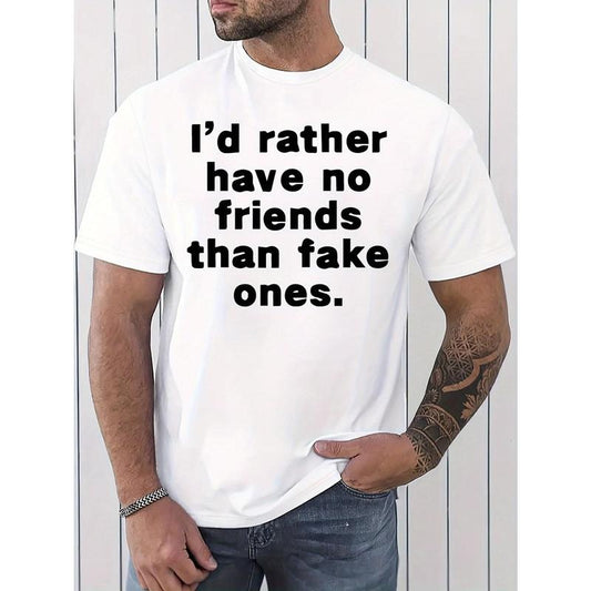 Vibrant Letter-printed T-shirt - Breathable Short Sleeves, Classic Crew Neck, Relaxed Casual Top - Perfect for Mens Summer and Spring Fashion  made in usa