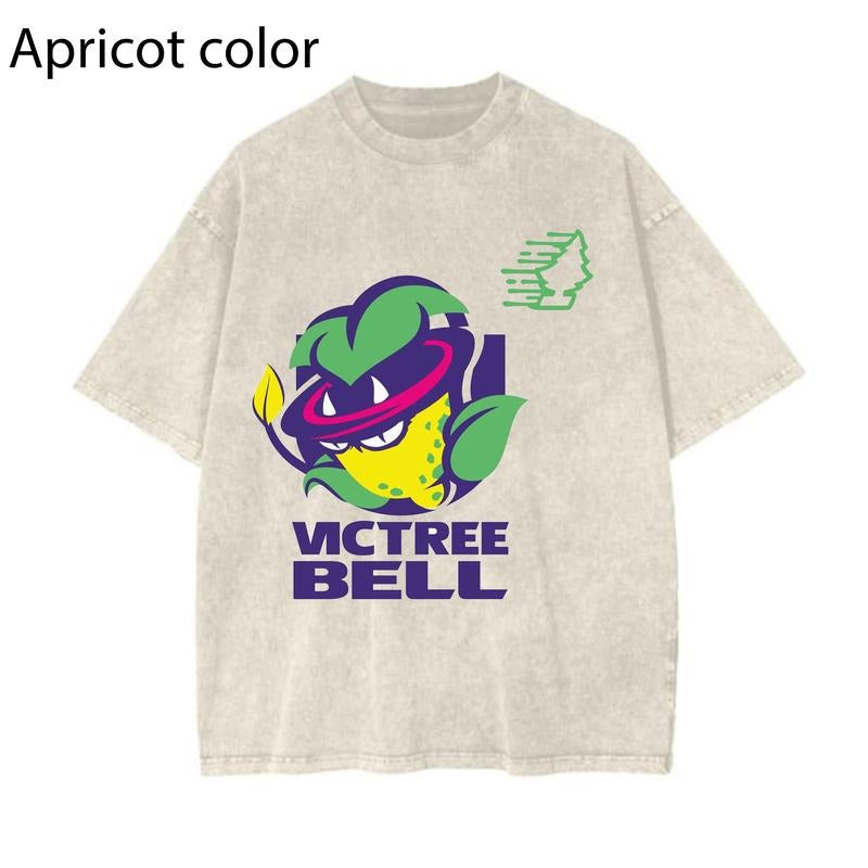 VicTree Bell Graphic Tee, Tacobell Pokemon T-Shirt, PKM Shirt, Anime Funny Shirt, Vintage Tee Streetwear Shortsleeve Printed Womenswear Top
