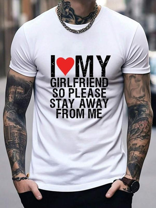 Victoria Maxwell, I Love My Hot Girlfriend So Please Stay Away From Me  T-shirt, I Heart My Girlfriend Shirt, Valentine's Day Tee Shirt, Valentine Gift, Boyfriend Shirt, Gift For Him