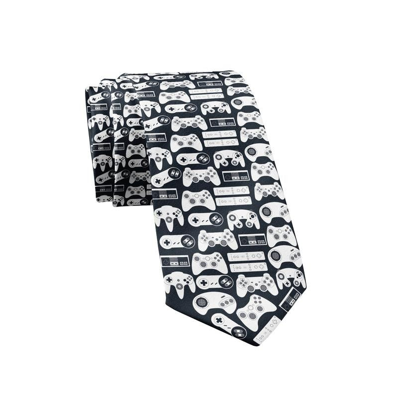 Video Game Controllers Necktie Video Gaming Tie Mens Novelty Neckties Funny Ties for Men Funny Ties