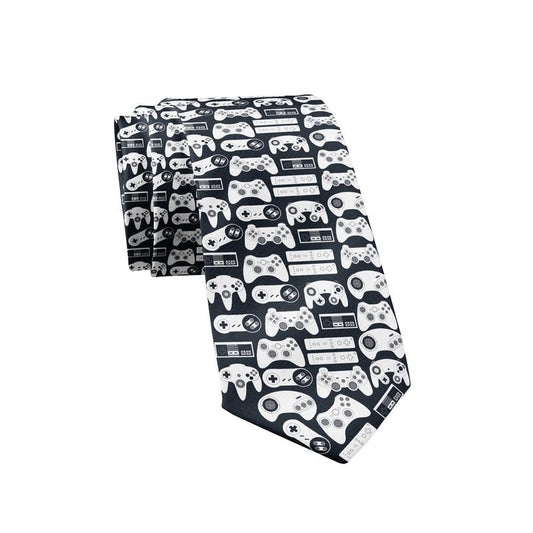 Video Game Controllers Necktie Video Gaming Tie Mens Novelty Neckties Funny Ties for Men Funny Ties