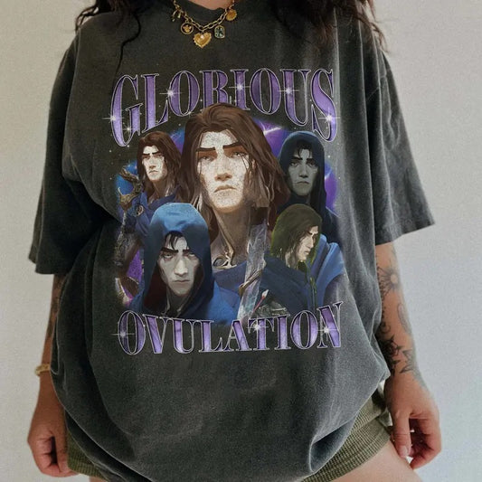 Viktok Arcane Glorius Ovulation Comfort Colors Unisex Tshirt For Men- For Women, Y2K 90s Retro Celebrity Crush Movies Bootleg Tee, Style Cotton Top