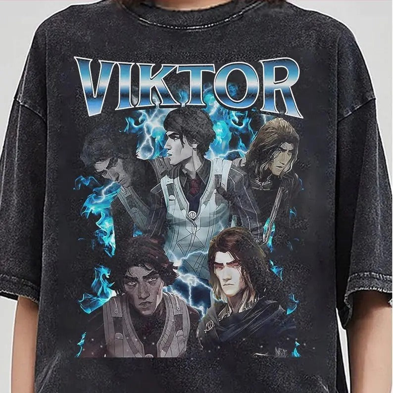 Viktor Arcane 2 T-Shirt Unisex Vintage Streetwear League of Legends Shirt Anime Apparel Fanmerch lol Merchandise League of Legends Fan gift Girl Dinner Viktorstyle{n002}3