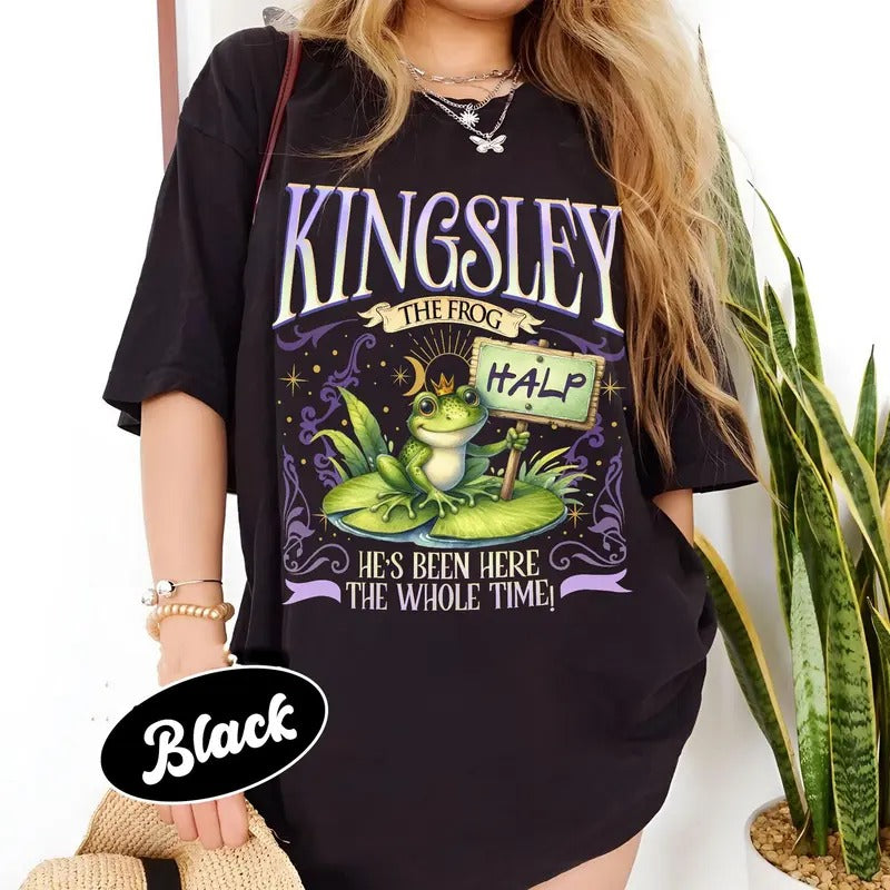 Villainn Assistant Tshirt For Fan, Kingsleyy The Frog Halp Shirt, Funny Gift For Romantasy Book Lover, Unisex Short Sleeve Tee