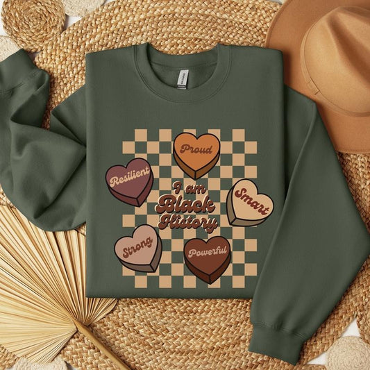 Vinatge I am Black History Sweatshirt, Retro Proud Black History Month Tee, Black Woman Gift, African American Shirt