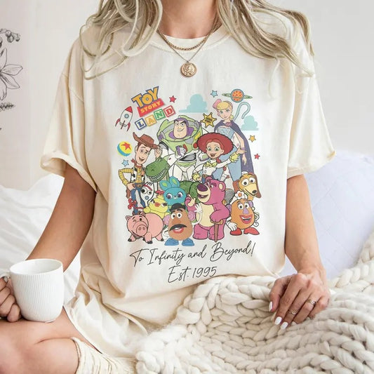 Vintage  To Infinity and Beyond Shirt, Vintage Toy Shirt, Toy Land Shirt, Toy Family Shirts, Toy Lovers Shirt Casual Cotton Crewneck Fit