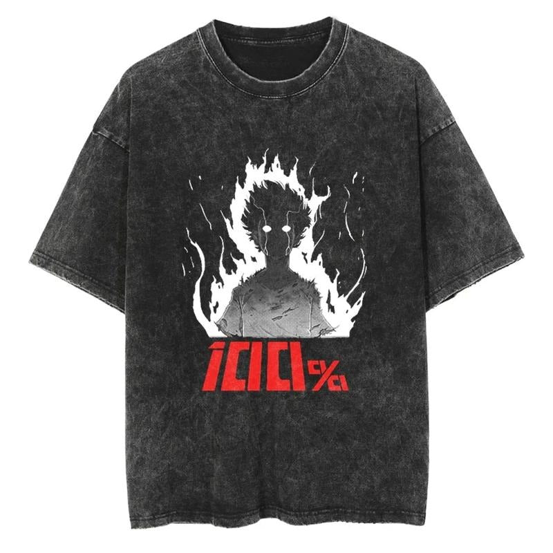 Vintage 100% Shirt, HxH Shirt, 100% Merch, Anime Shirt Menswear Top Underwear Streetwear Tshirt Biker Tropical Shortsleeve