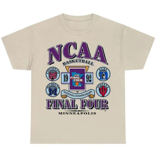 Vintage 1992 NCAA Final Four T-Shirt, Cincinnati Michigan Duke Indiana T-shirt, Retro Style, Men's Tshirt, Men's Clothes